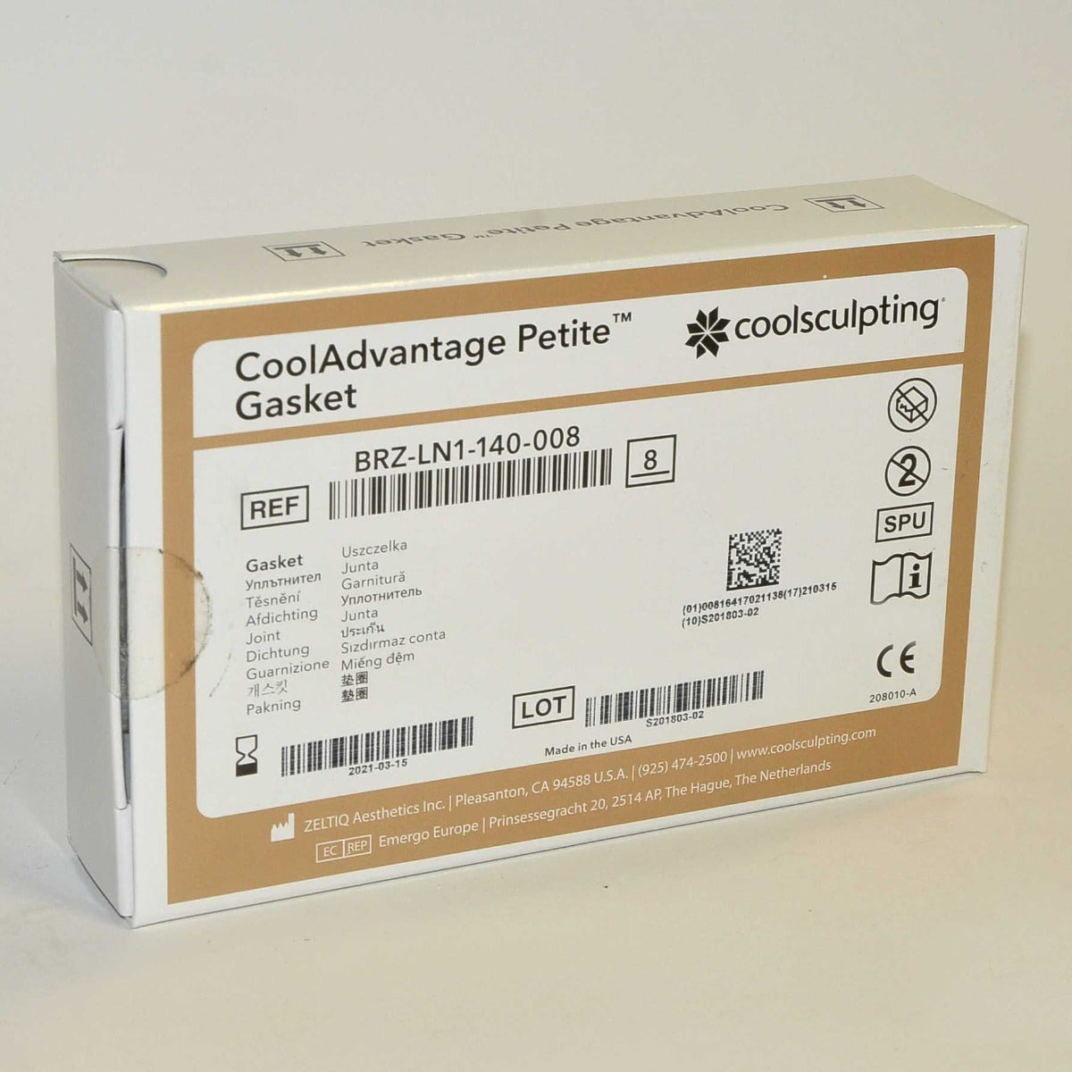 Zeltiq CoolSculpting PETITE GASKET CoolAdvantage BRZ-LN1-140-008 Exp2014 x8Pc