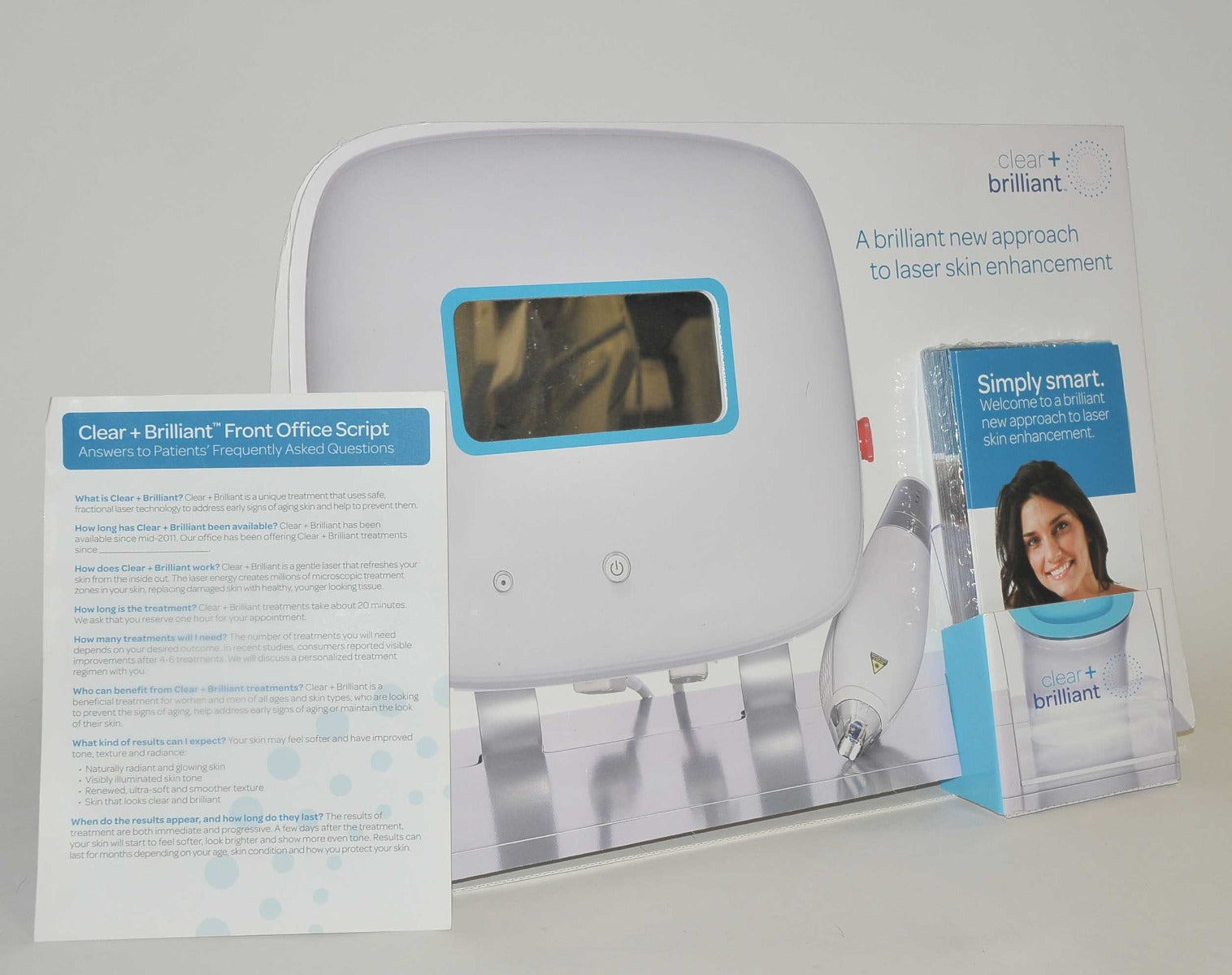 Clear Brilliant Laser Front Office Script Merchandising Display Brochure Stand