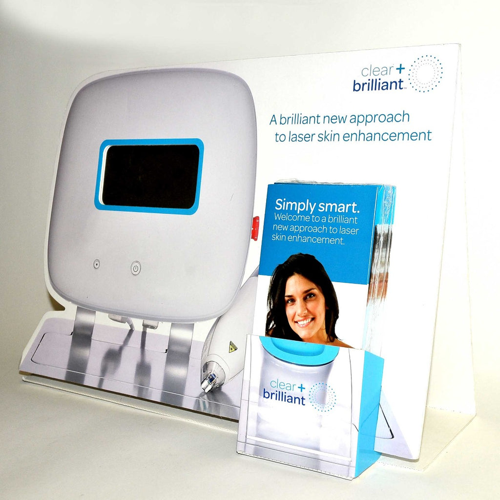 Clear Brilliant Laser Front Office Script Merchandising Display Brochure Stand