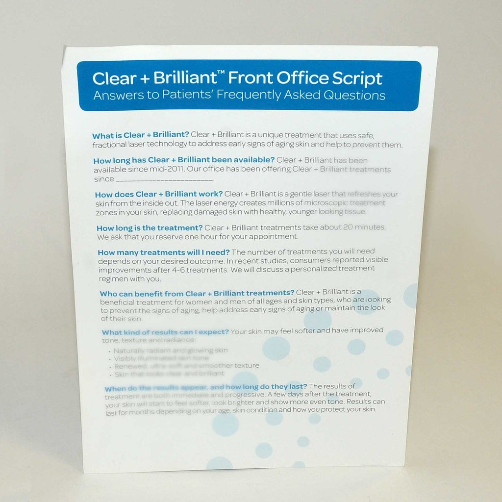 Clear Brilliant Laser Front Office Script Merchandising Display Brochure Stand