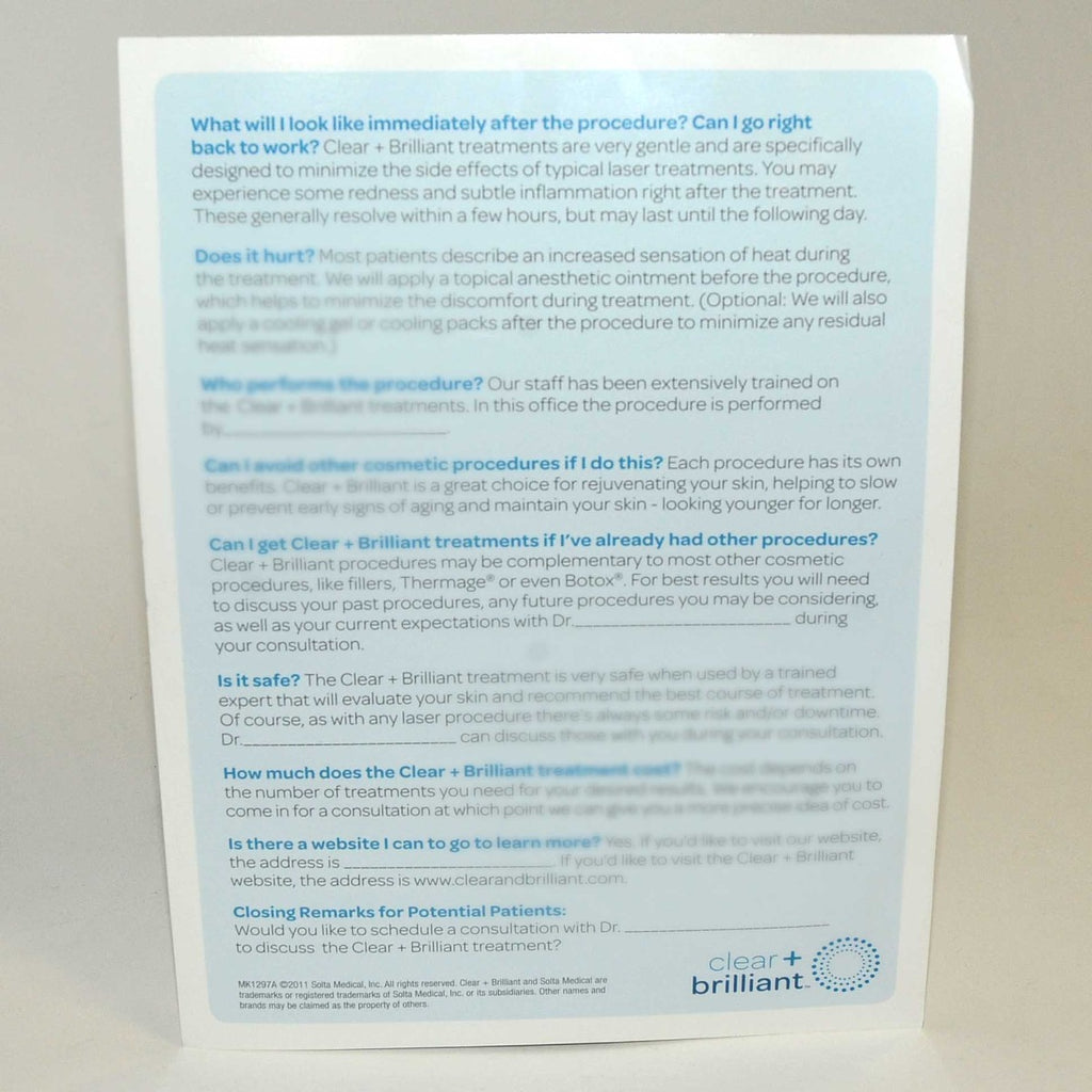 Clear Brilliant Laser Front Office Script Merchandising Display Brochure Stand