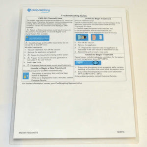 Zeltiq CoolSculpting User Troubleshooting Error Guide Operator BRZ-001-TSG-ENG-G
