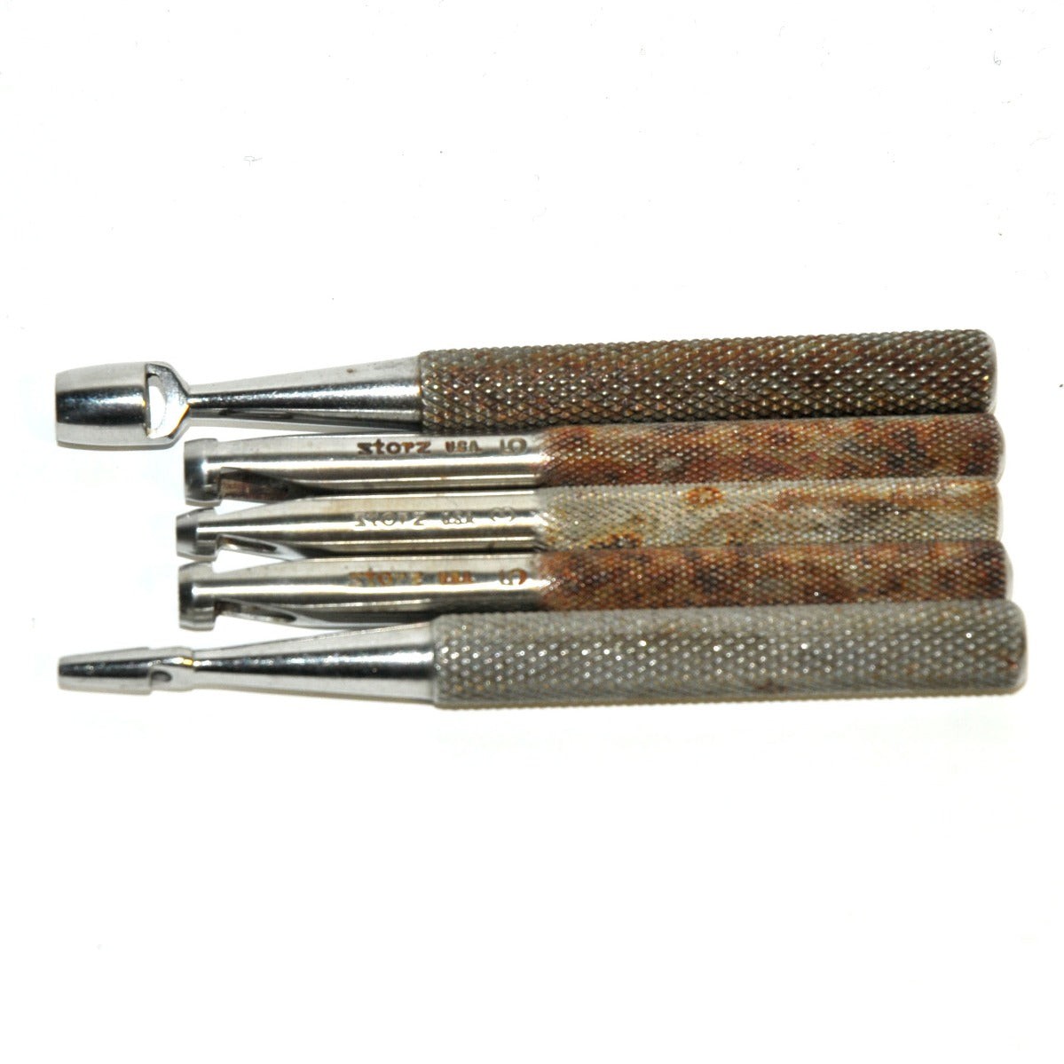 Karl Storz Set Dermal Punch 3" 3 1/2" Metal Mfr #3 #5 Round Cutting x5 Pcs