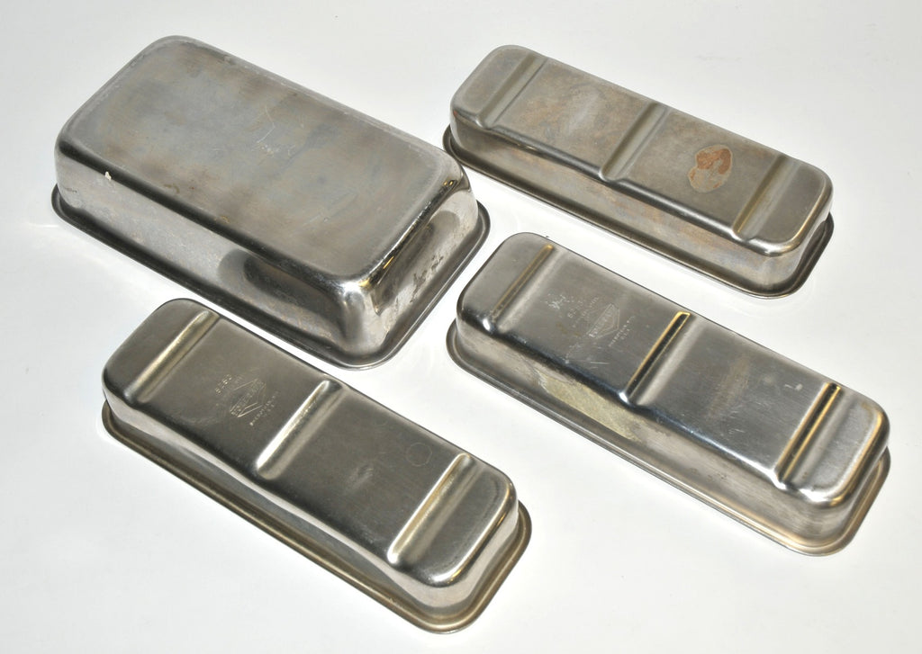 Lot Stainless Steel Surgical Metal Sponge Bowls Dish Pans Trays Surgery x4 Pcs