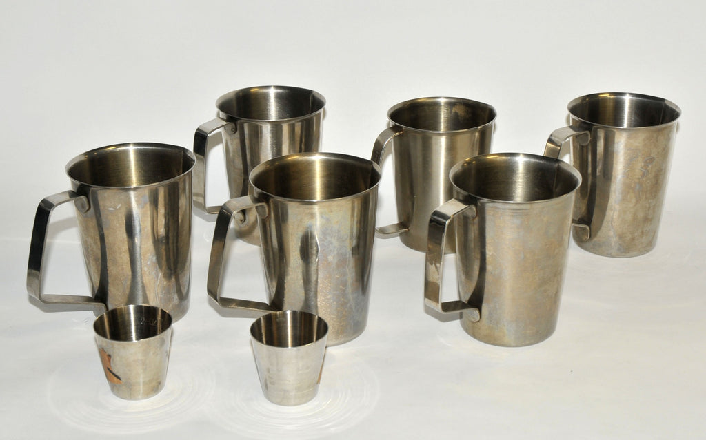 Stainless Steel Surgical 500 cc Metal Measuring 2 oz Cups Polarware Vollrath Lot