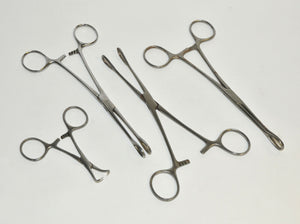 Stainless Steel Surgical Instrument Tongue Holding Forceps Mouth Towel Clamp x4