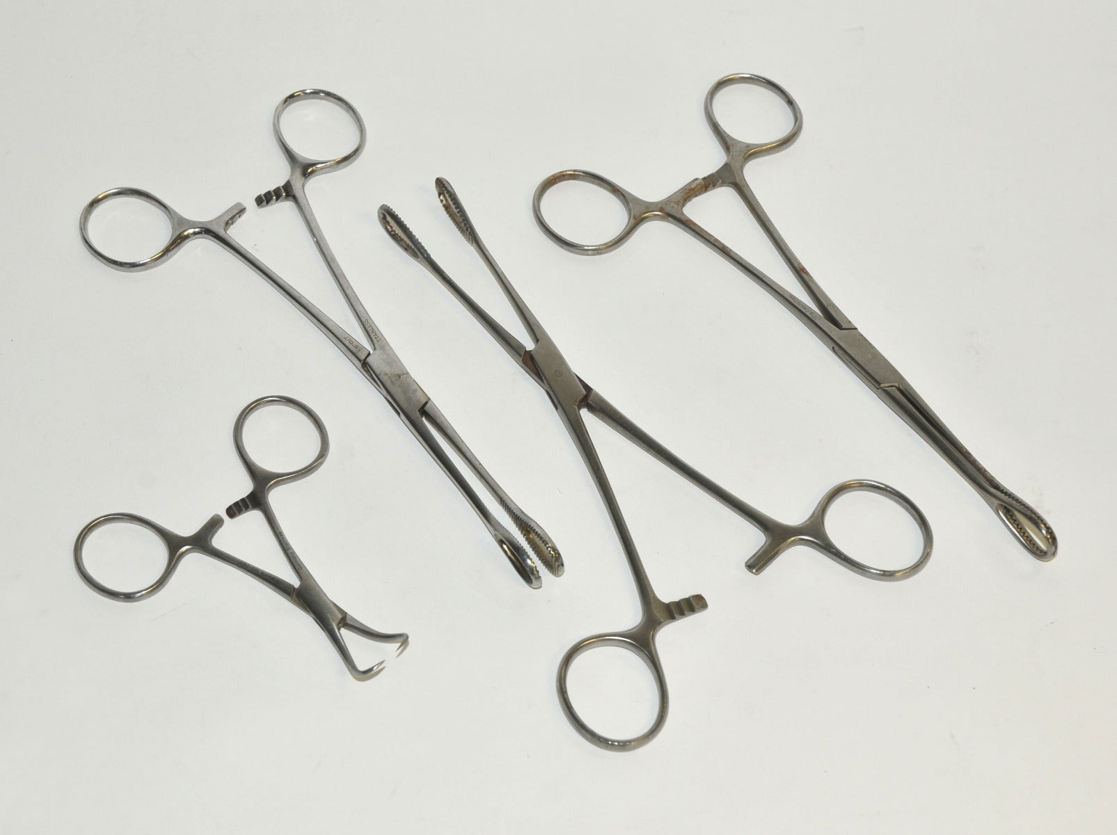Stainless Steel Surgical Instrument Tongue Holding Forceps Mouth Towel Clamp x4