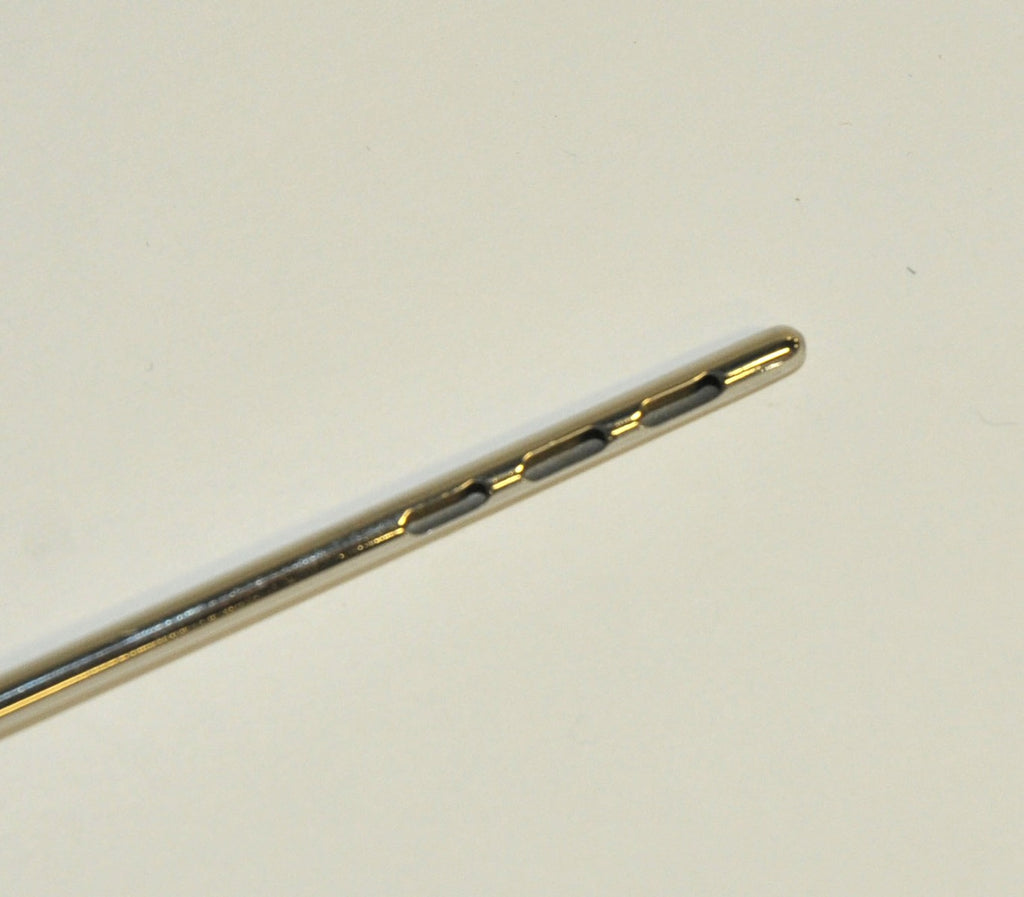 Cannula Stainless Steel Aspiration 3 Inline Port Blunt Tip 15.6 Threaded Base