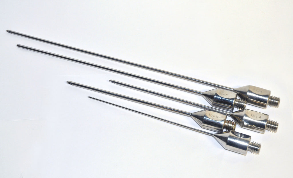 Cannulae Threaded Base Stainless Steel Fat Harvesting 3 Hole 2 Port Blunt Tip x5