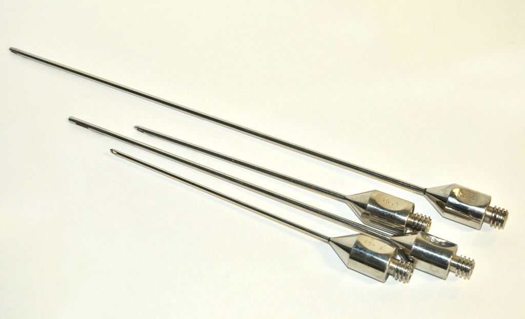 Cannulae Threaded Base Stainless Steel Fat Harvesting 3 Hole Port Blunt Tip x4