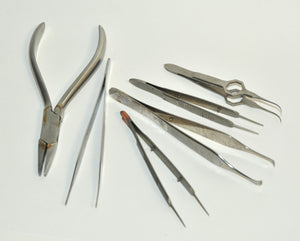 Surgical Instrument Tool LOT Tweezers Pliers Stainless Steel Vet Set x6 Pcs