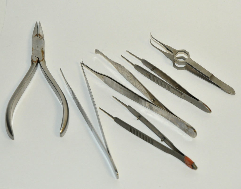Surgical Instrument Tool LOT Tweezers Pliers Stainless Steel Vet Set x6 Pcs