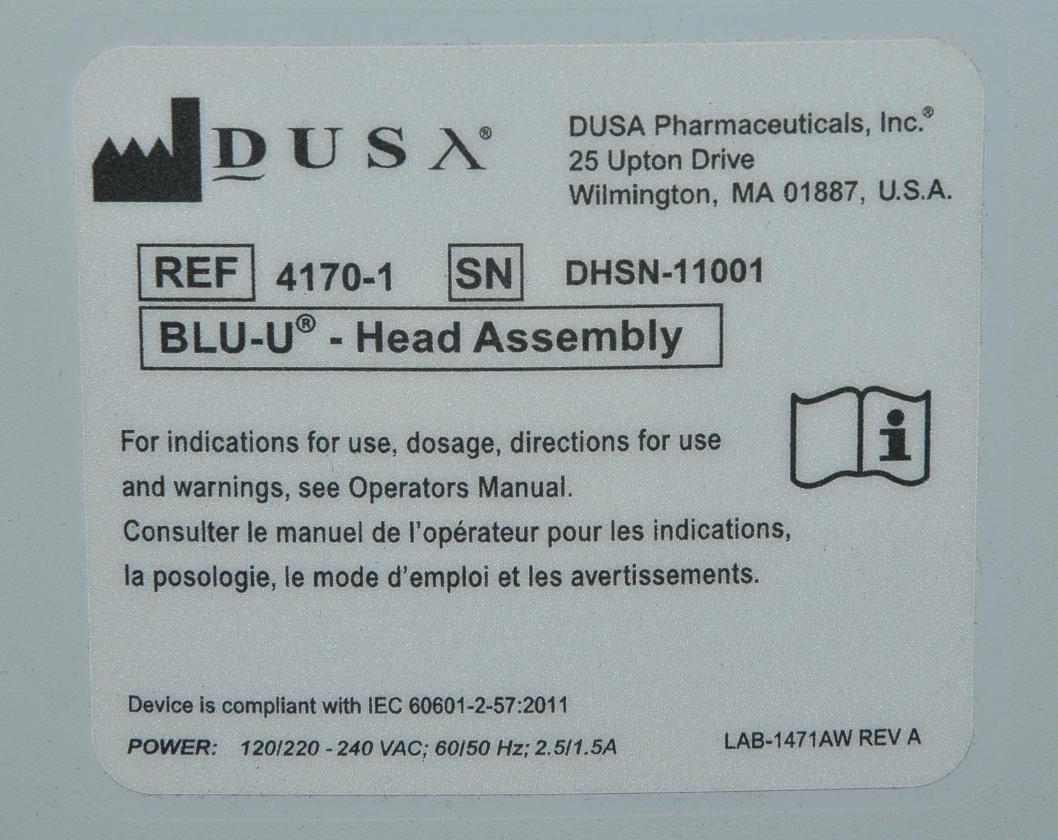 DUSA Pharmaceuticals Blue Light BLU-U Photodynamic Light Therapy Acne 4170-1 2 3