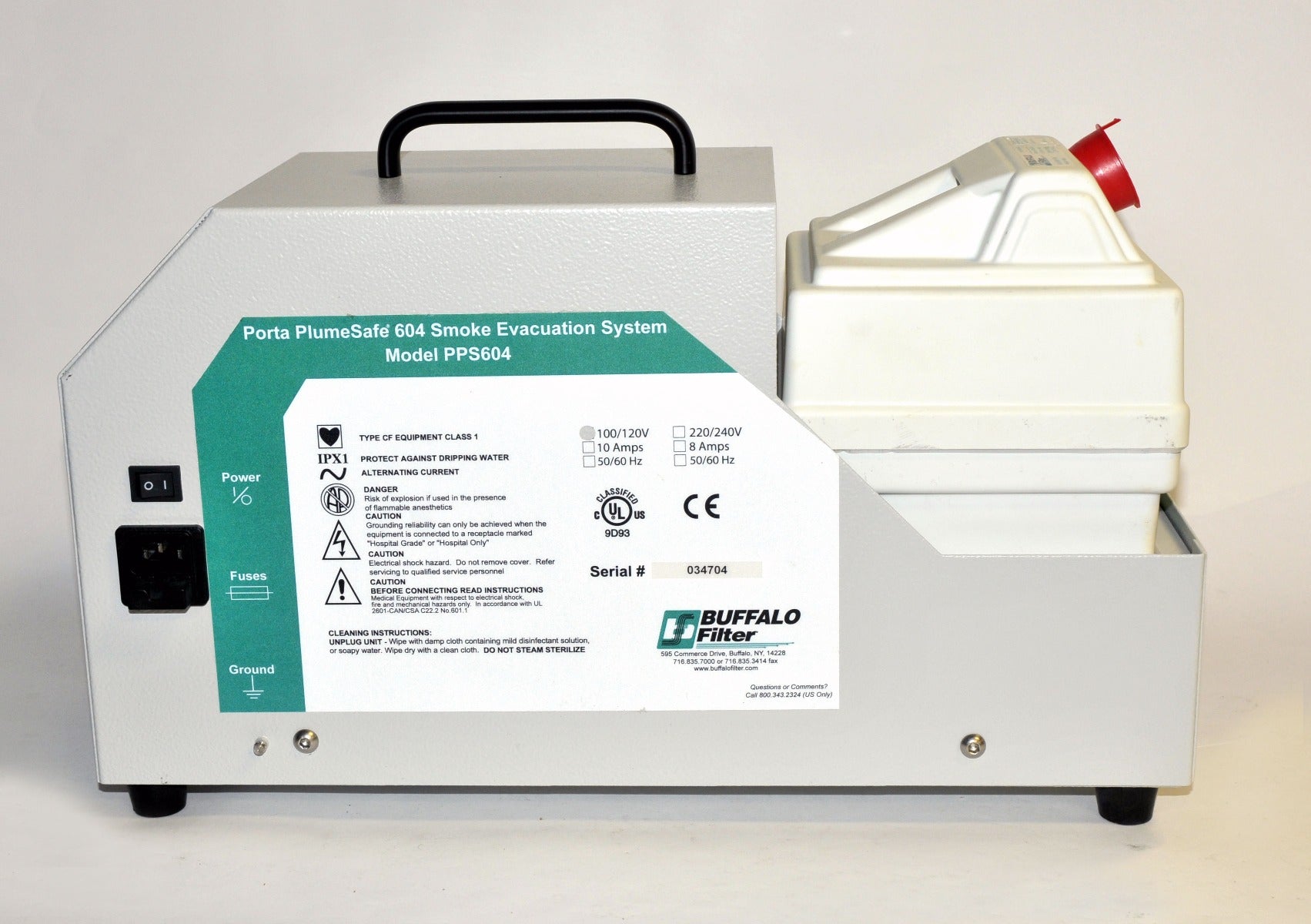 Buffalo Porta PlumeSafe 604 Smoke Evacuation Suction Filter Base PPS604