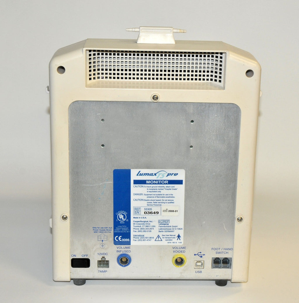 Cooper Surgical Lumax TS Pro Fiberoptic Cystometry Urinary Diagnostic Monitor