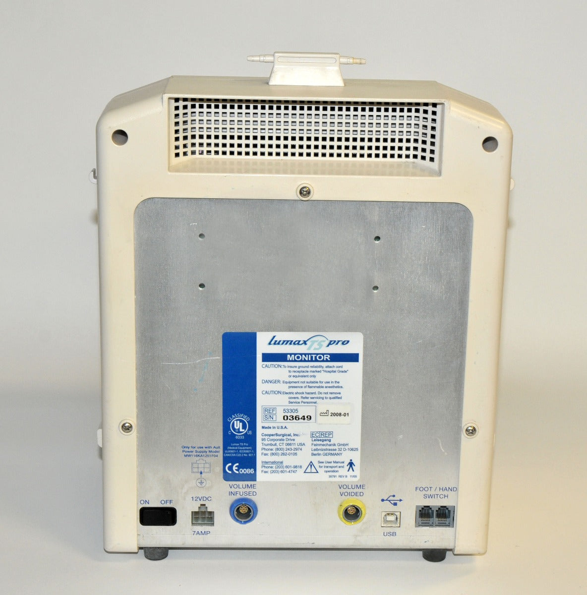 Cooper Surgical Lumax TS Pro Fiberoptic Cystometry Urinary Diagnostic Monitor