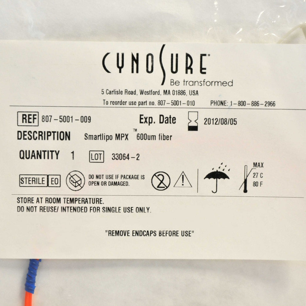 Cynosure SmartLipo MPX Laser Orange Fiber 600 um 807-5001-009 Sealed