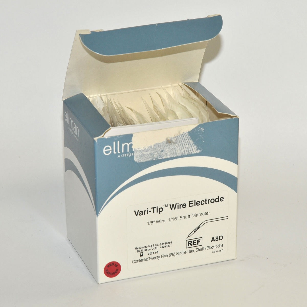 Ellman A8D Pelleve Vari-Tip Medical Electrode 1/8" Wire 1/16" Diameter x25 Pcs