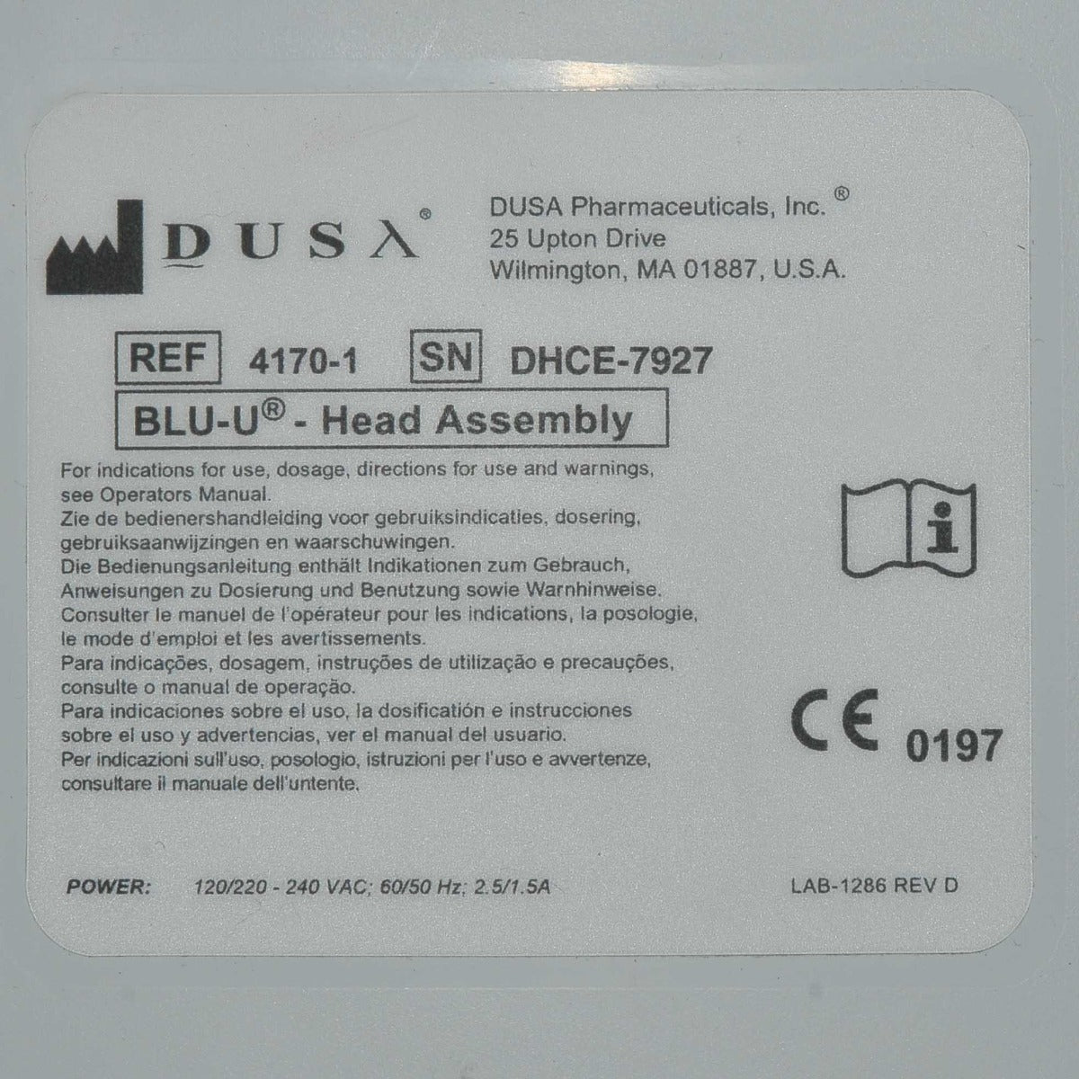 DUSA Pharmaceuticals Blue Light Blu-U Photodynamic Light Therapy Acne Control