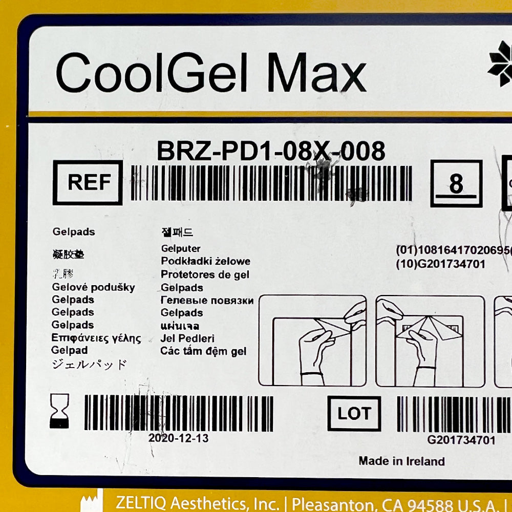 Zeltiq CoolSculpting CoolGel Max Cool Max Gel Pads BRZ-PD1-08X-008 EXP 2020-12-13