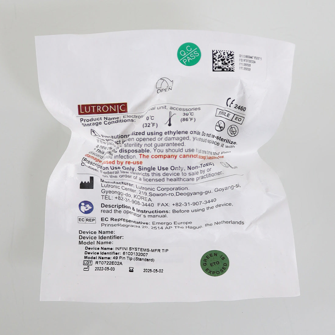 Lutronic Infini Standard MFR 49 Pin Tip Microneedling Single - EXPIRED