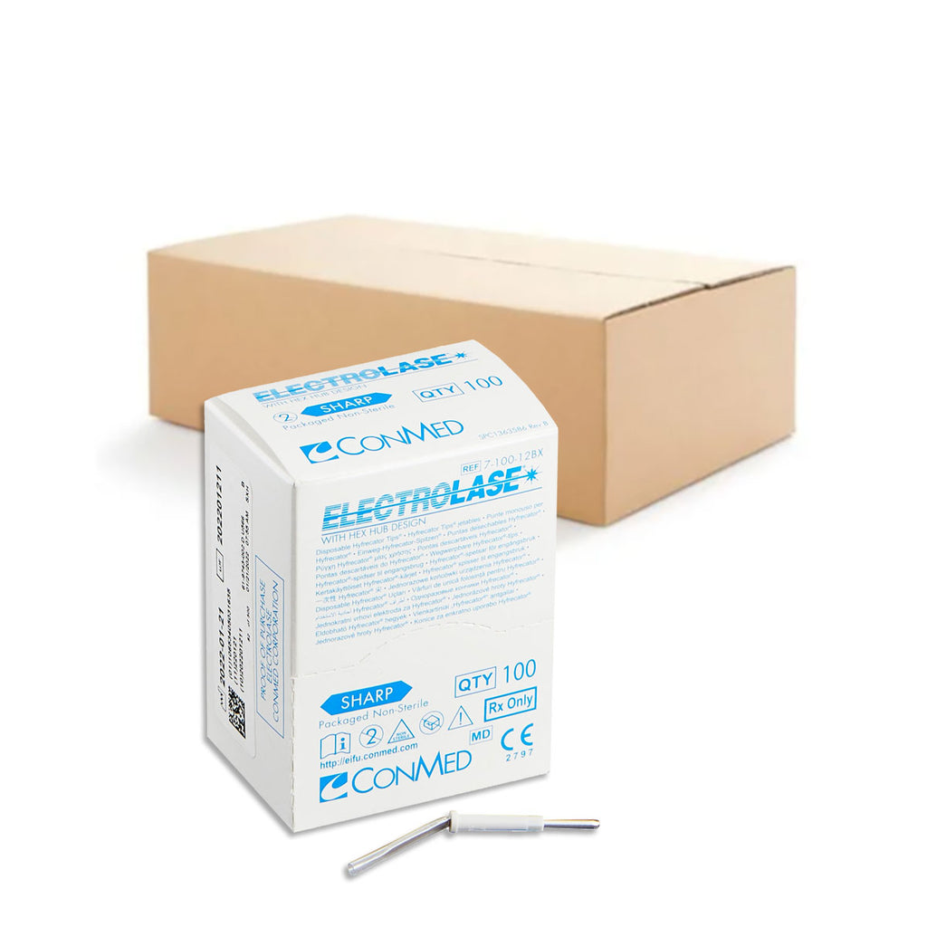 ConMed Electrolase Hyfrecator Sharp Tips (Non-Sterile) Case of 12 Boxes of 100 Tips (1200 Tips)