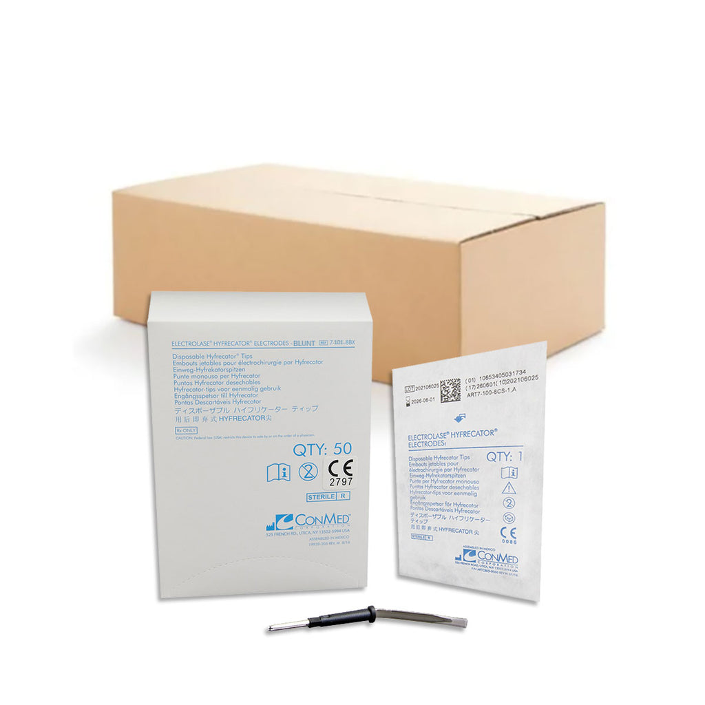 ConMed Electrolase Hyfrecator Blunt Tips (Sterile) Case of 12 Boxes of 50 Tips (600 Tips)