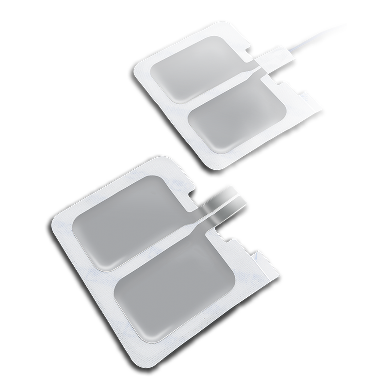 SureFit Dual Dispersive Electrode (for patients > 4.8 lbs.), Single use, Pre-attached 15’ (4.575m) Cable, 100/case, 25/box