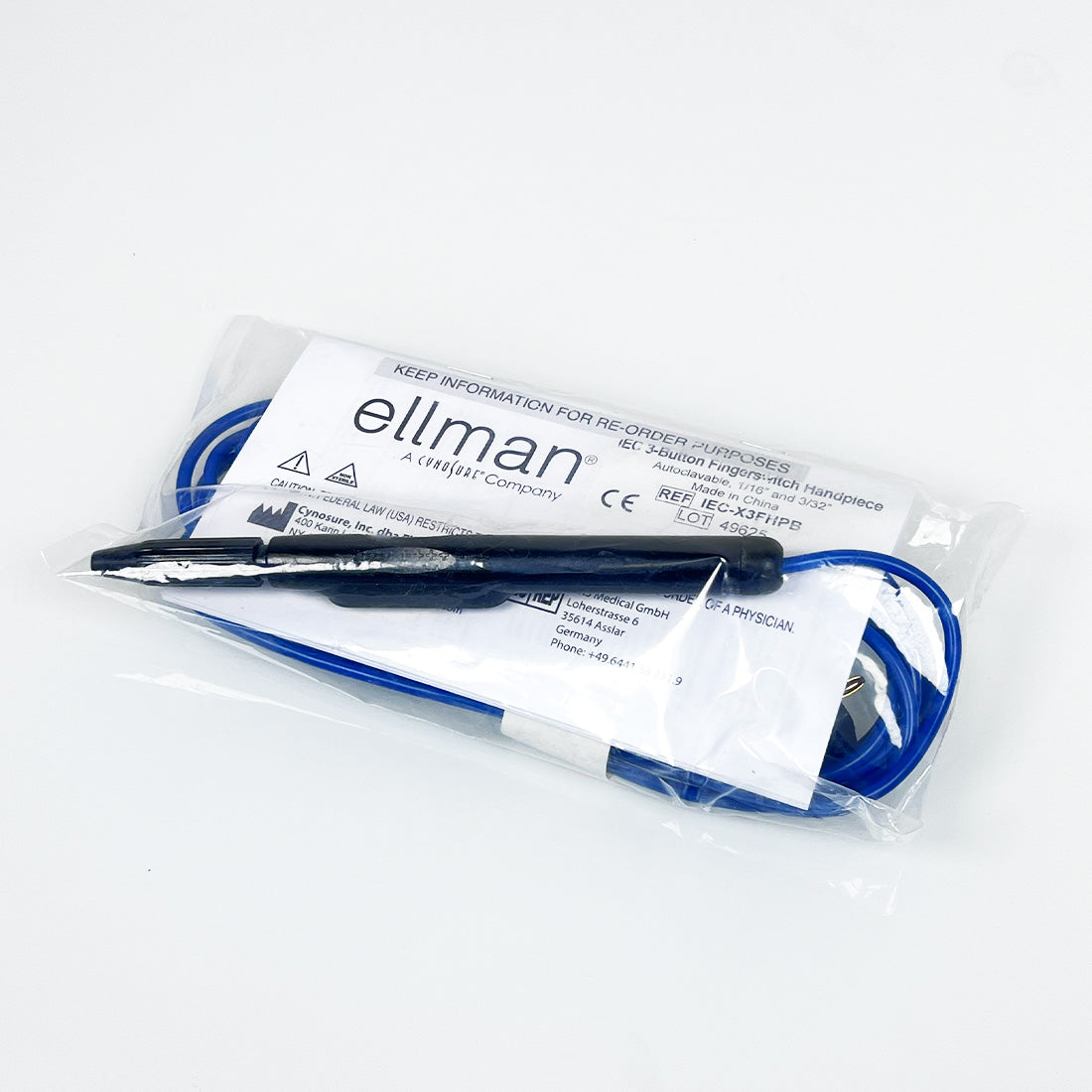 Ellman Pelleve Cynosure IEC 3 Push Button Foot Control Handpiece IEC-X3FHPB