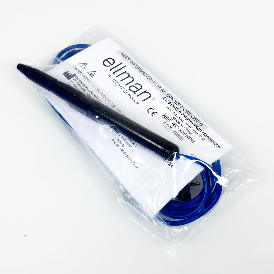 Ellman Pelleve Cynosure IEC 3 Push Button Foot Control Handpiece IEC-X3FHPB