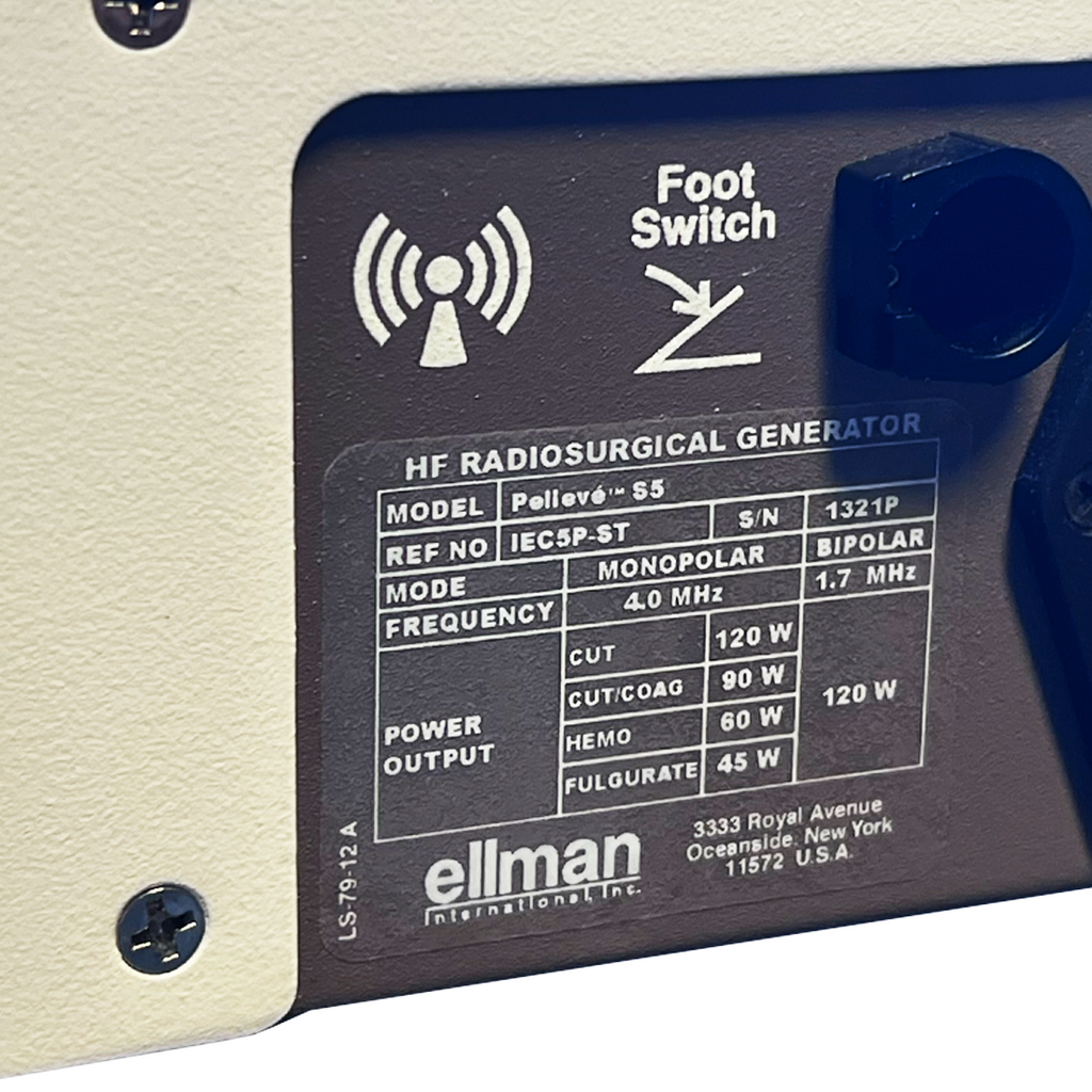Ellman Pelleve S5 HF Radiosurgical Wrinkle Reduction Generator IEC5P-ST