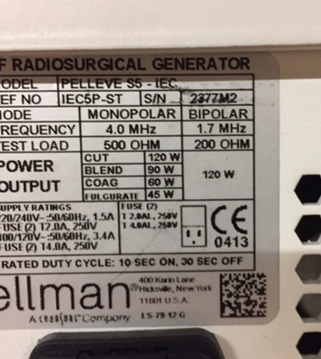 Ellman PELLEVE S5 IEC5P-ST Radiosurgical Radiofrequency Wrinkle Reduction RF