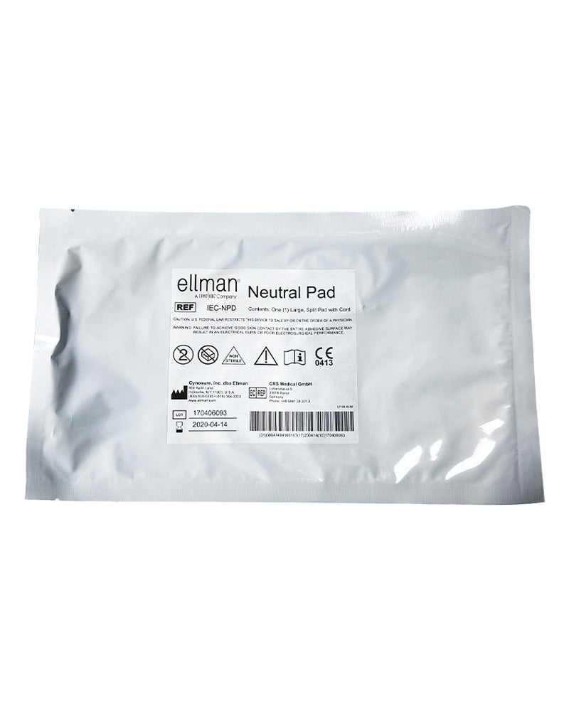 Ellman RF Electrosurgical Large Neutral Split Pad w/ Cord IEC-NPD EXP 04/14/2020