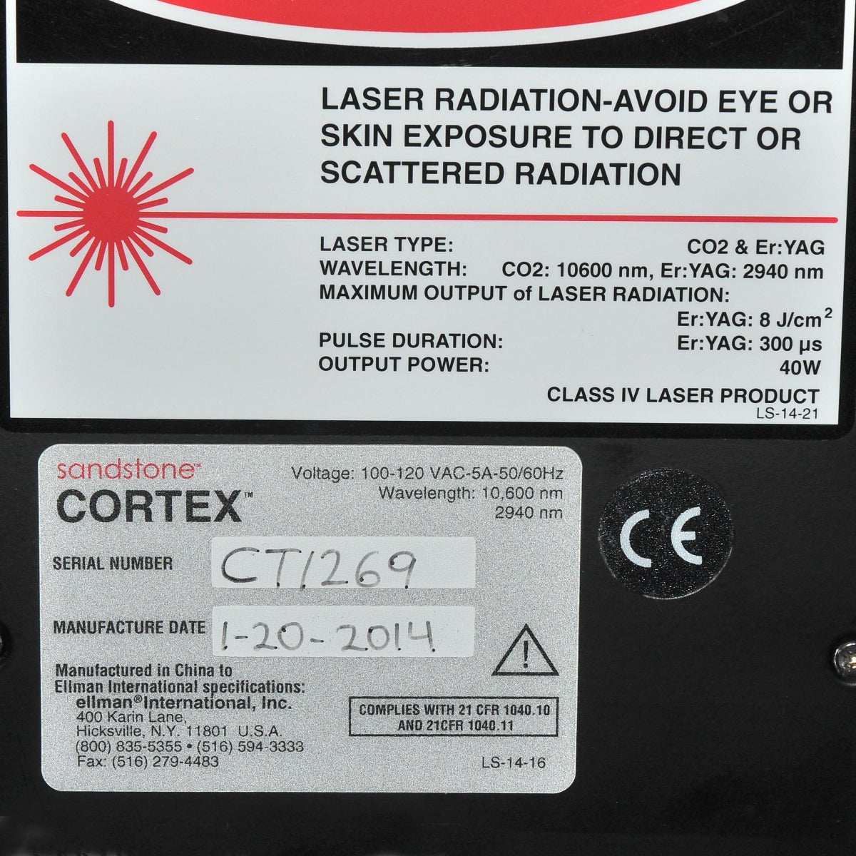 2014 Ellman International Sandstone Cortex CO2 Er YAG Laser Skin Resurfacing