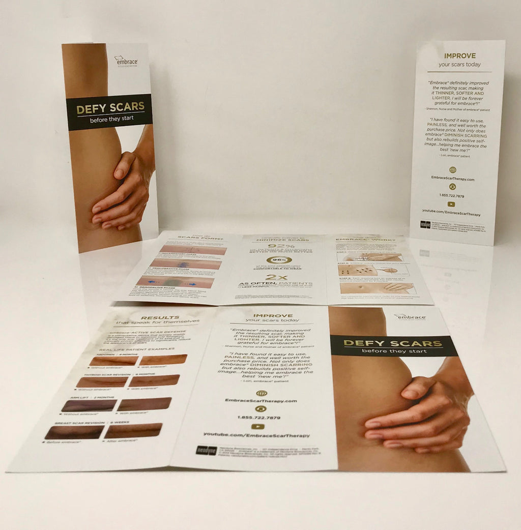 Neodyne Biosciences Embrace Scar Therapy Brochures Information Pamphlets 25 pack