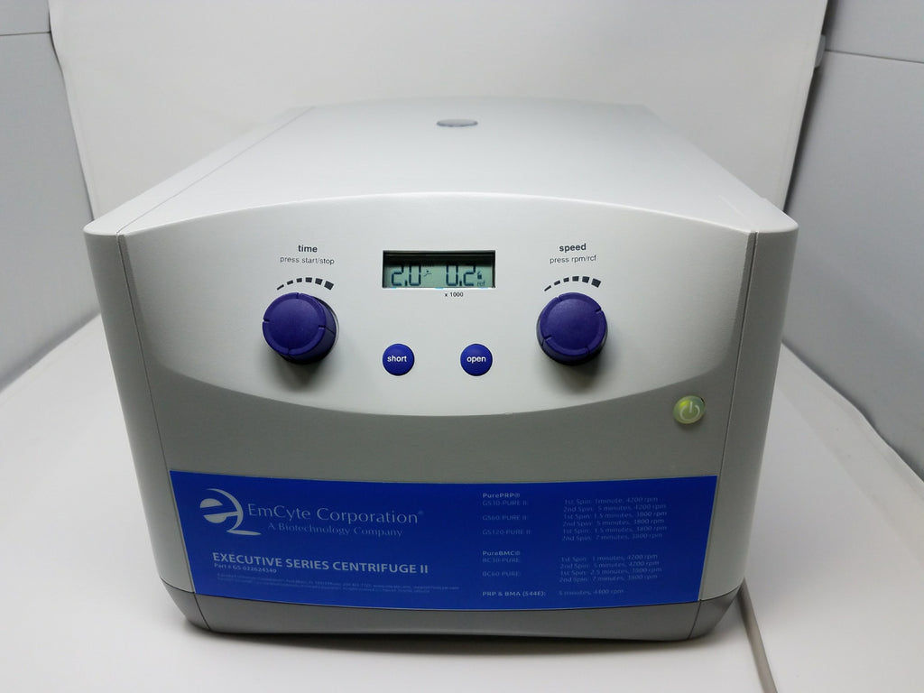 EmCyte Corporation Executive Series Centrifuge II Pure PRP Blood Plasma Marrow