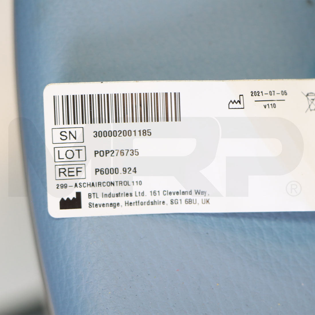 2021 BTL Emsella Chair Controller Label