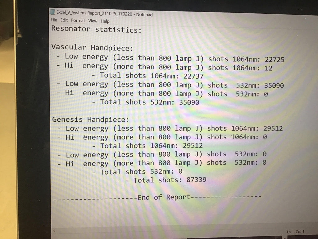 Cutera Excel V Laser 532 1064 Nd YAG Vascular UPGRADED LBO KTP DECK ExcelV 2 HPs