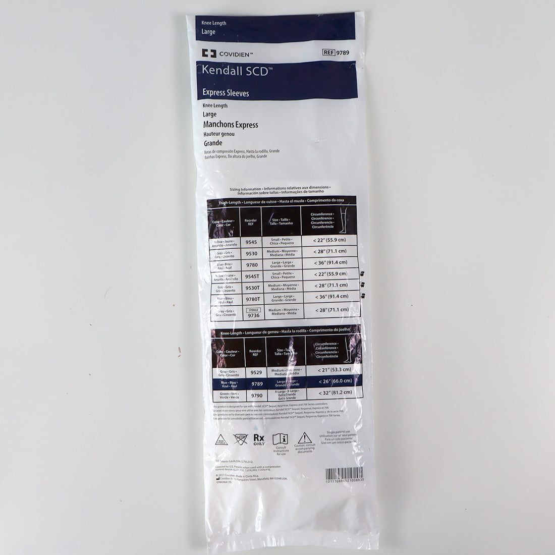 Covidien Kendall SCD Express Sleeves Knee Length Large Ref 9789