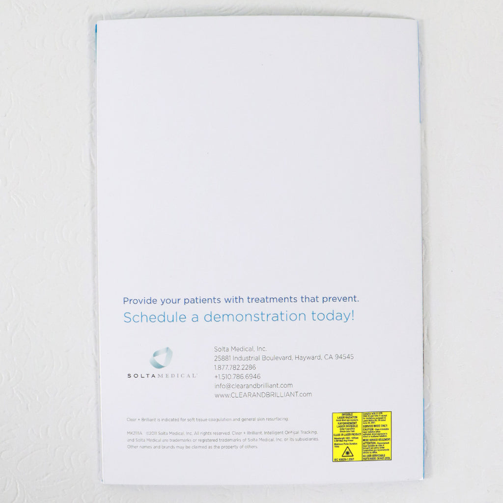 2011 Solta Medical Clear+ Brilliant Tri-Fold Information Marketing Brochure