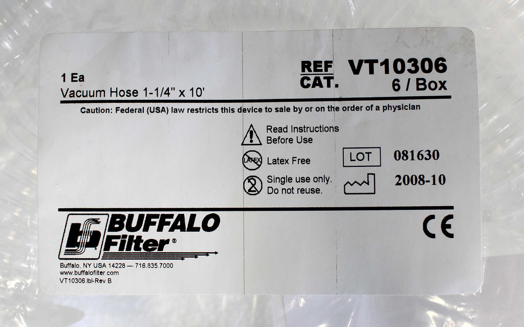 Buffalo Filter Smoke Evacuation Tubing 7/8" x 6' VTWT324