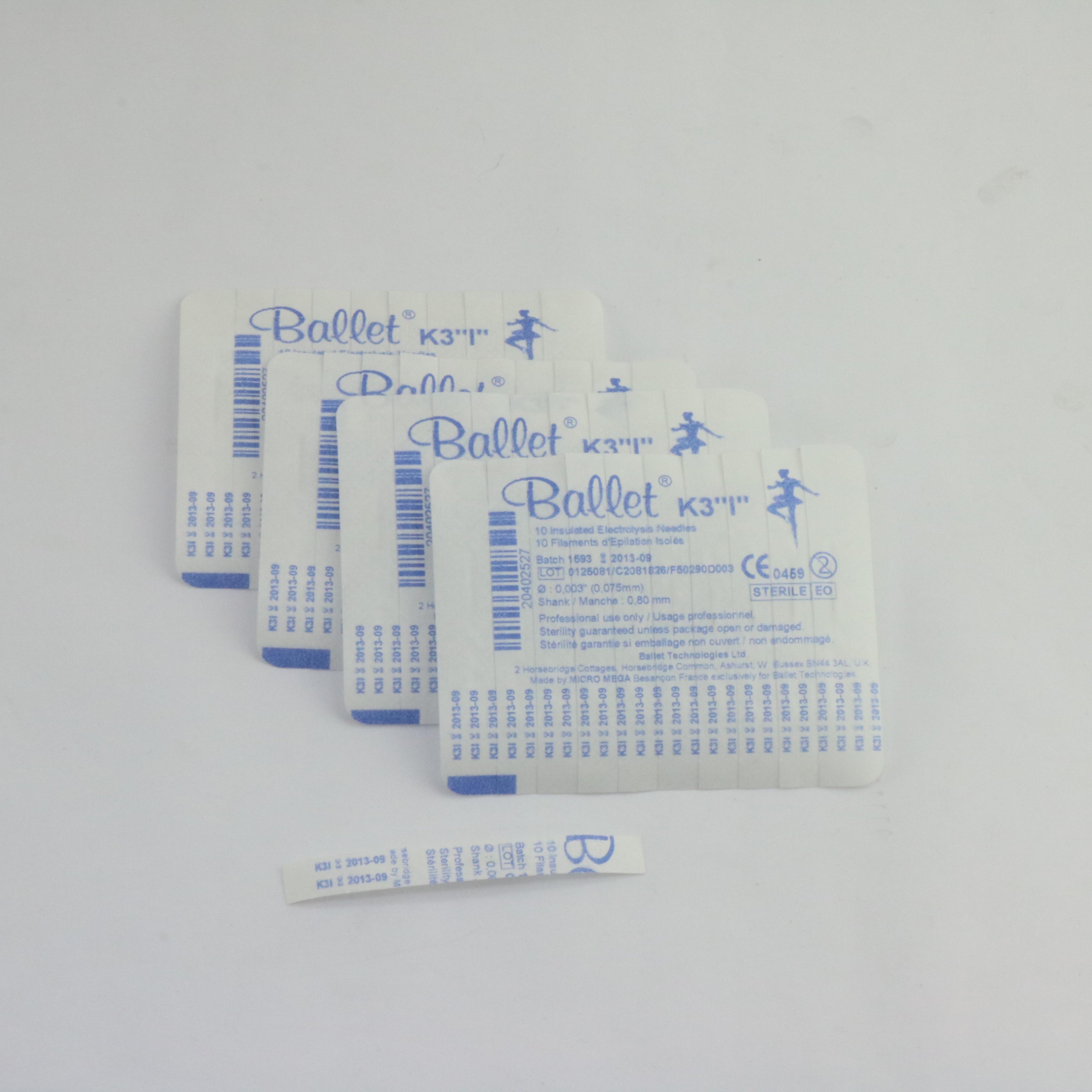 Ballet K3 I Insulated 0.075mm x 0.80mm Electrolysis Needle LOT OF 41 EXP 2013
