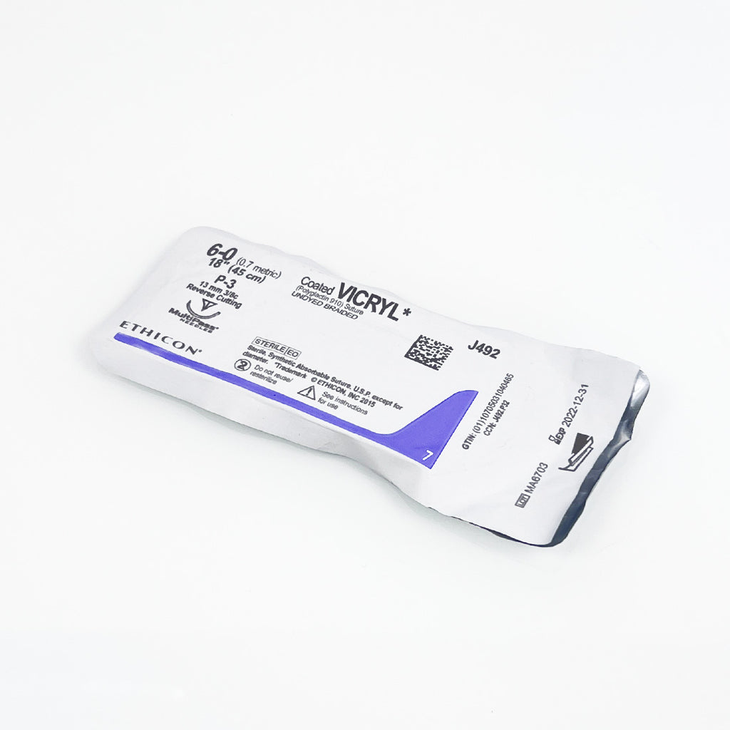 Ethicon Coated VICRYL 6-0 18In Braided Conventional Cutting Suture x1Pc 12/2022
