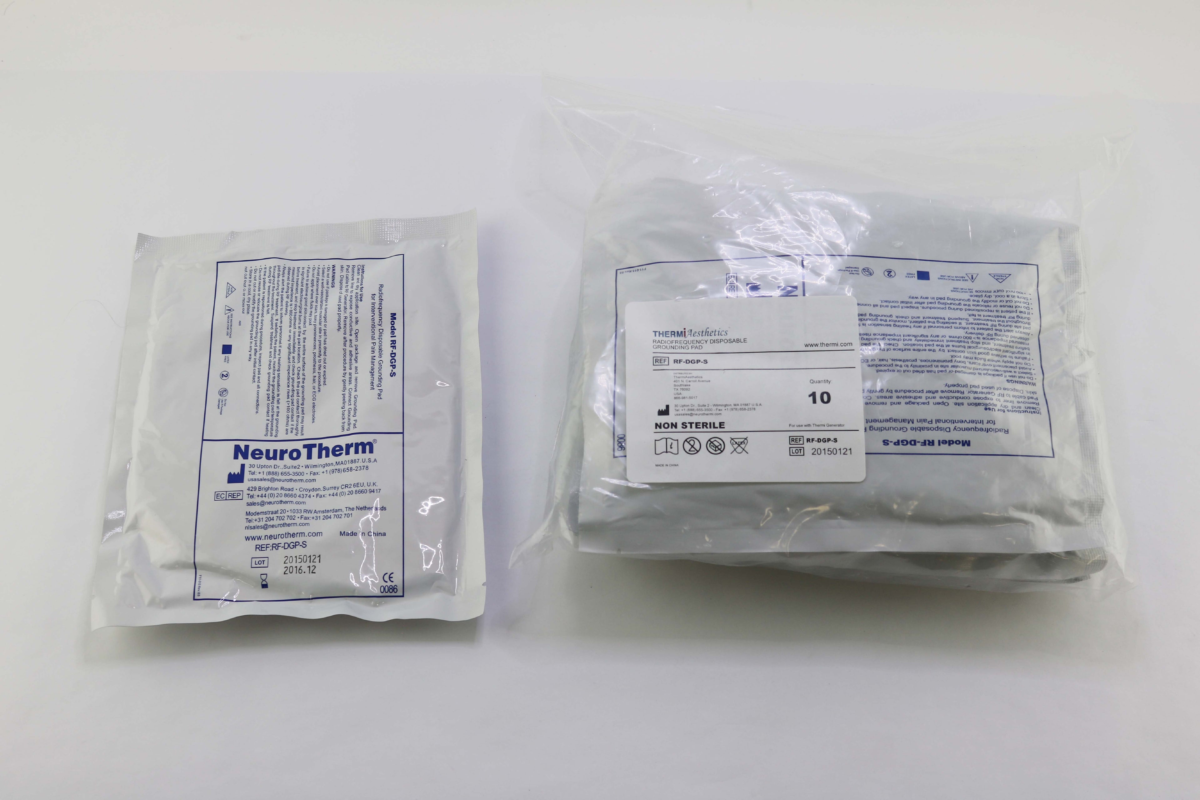 Thermi Aesthetics ThermiRF RF-DGP-S Disposable Grounding Pads 10PK EXP 2016