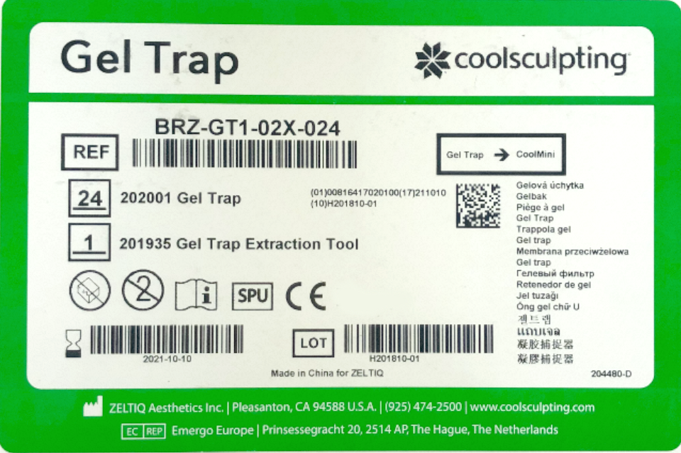 Zeltiq CoolSculpting Mini BRZ-GT1-02X-024 CoolMini Gel Traps 20PK EXP 2021 OPEN