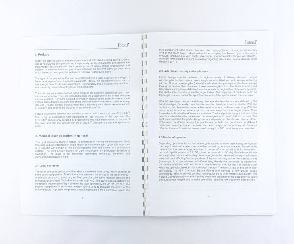 Fotona Medical Laser Report Fidelis Er:YAG Laser Application Notes Version 1.0