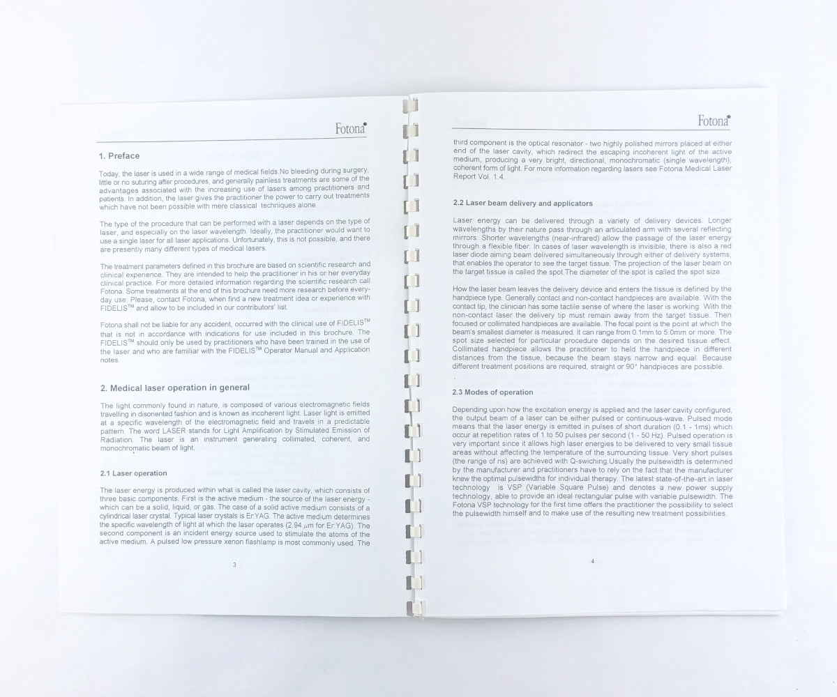 Fotona Medical Laser Report Fidelis Er:YAG Laser Application Notes Version 1.0