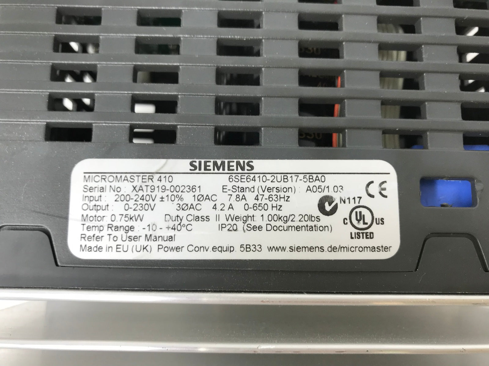 Fotona Dualis Aesthetic Laser Line Filter Siemens Micromaster 410 PARTS UNIT