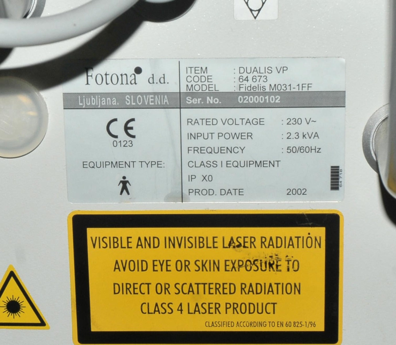Fotona Dualis VP Nd YAG Fidelis M031-1FF 1064nm Laser Acne Scar Hair Removal