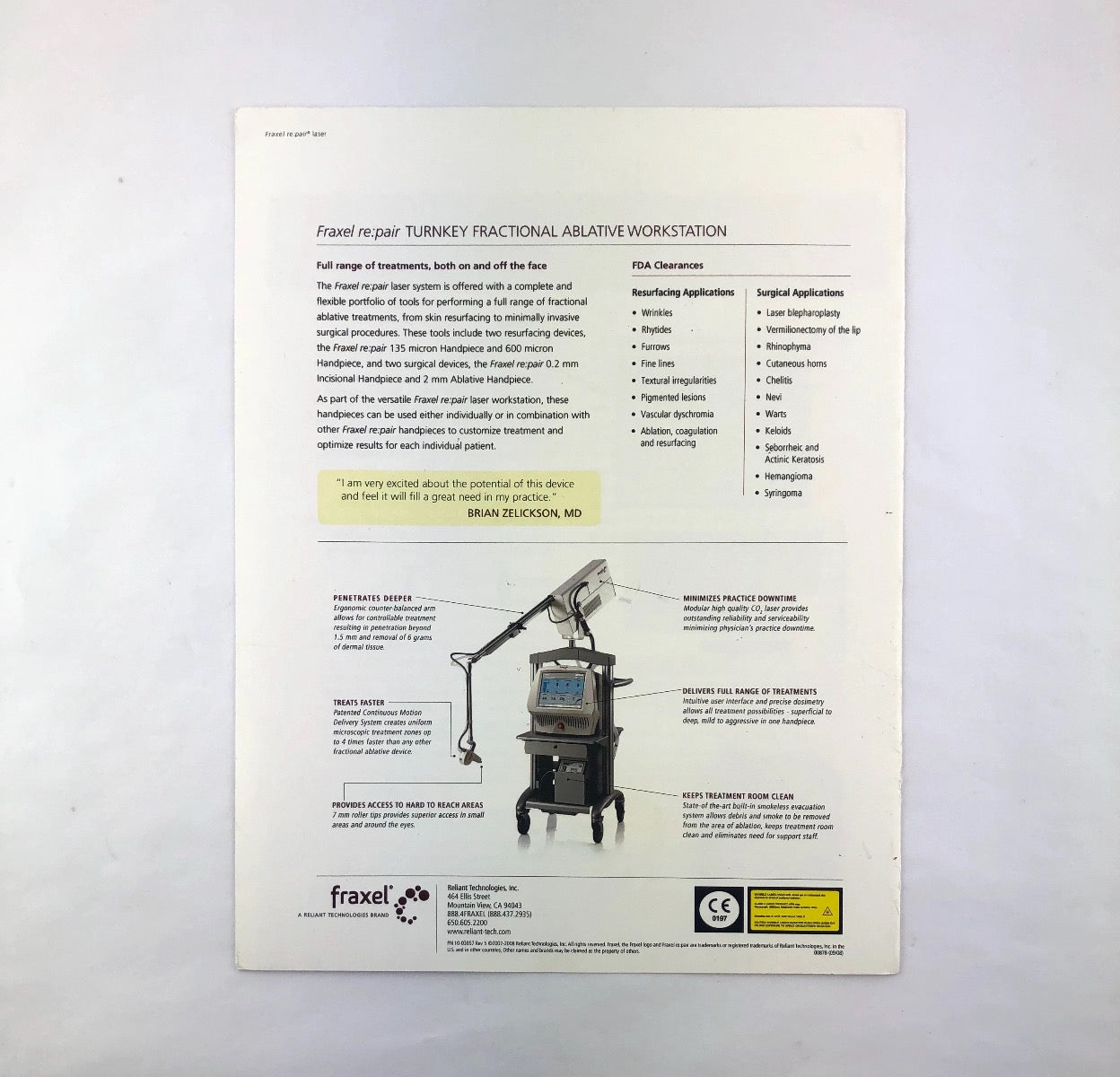 Fraxel Re:Pair Fractional CO2 Laser Marketing Brochure